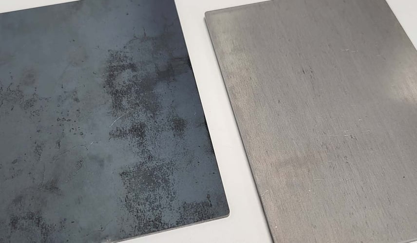 Acier bleu et acier décapé