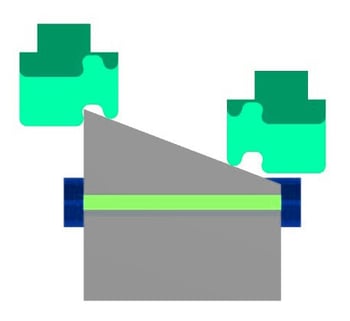 Bonne butée pour une pièce conique.