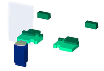 Petite pièce avec forme arrondi sur une seule butée.