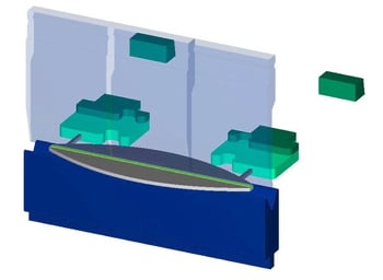 pièce avec arrondi sur deux butées.