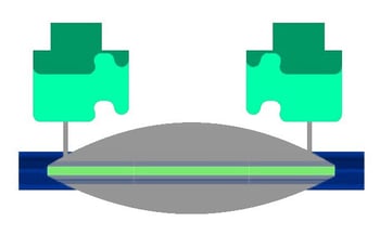 pièce avec arrondi sur deux butées.