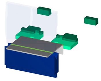 pliage à angle droit contre la butée.