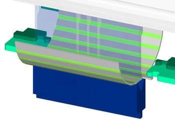 une forme cylindrique avec un ordre de pliage adapté et des butées permet d'obtenir un ajustement correct.