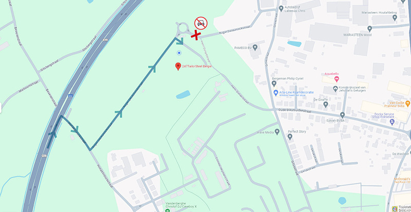 Routebeschrijving naar 247TailorSteel Hooglede