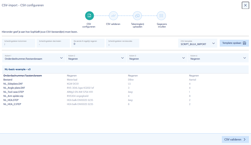 CSV configureren