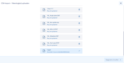 CSV tekening uploaden