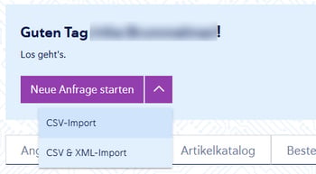 CSV-import auswahlen