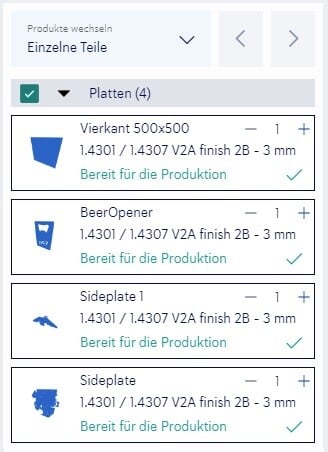 Automatische Gravur in der 3D-Ansicht bei der Mehrfachverarbeitung