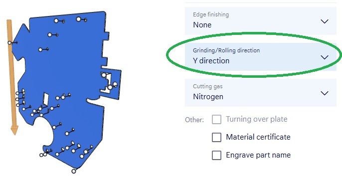 set grinding rolling direction
