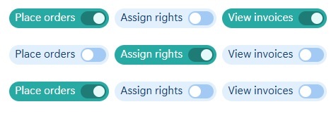 users and rights toggles