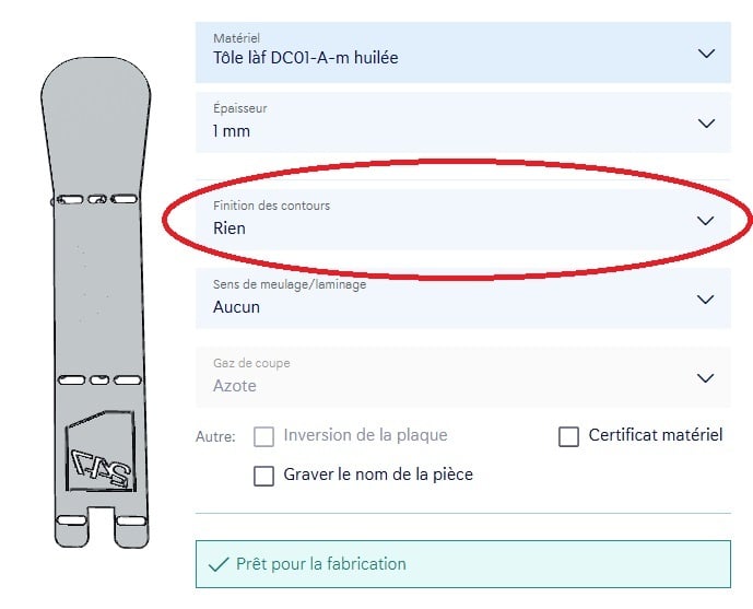 finition des contours rien