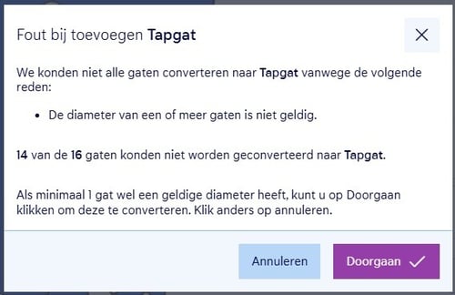 foutmelding tapgaten