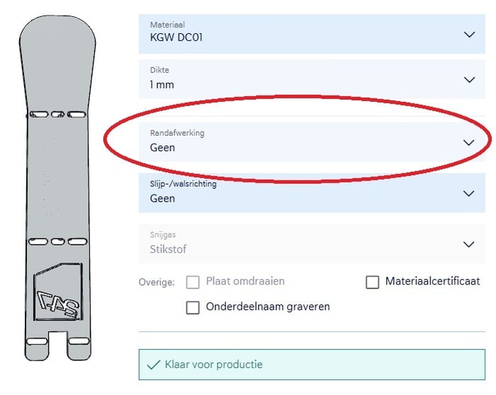 randafwerking naar geen