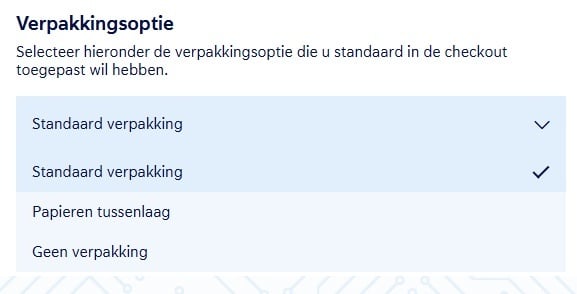 Verpakkingsopties