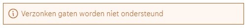 Verzonken gaten worden niet ondersteund