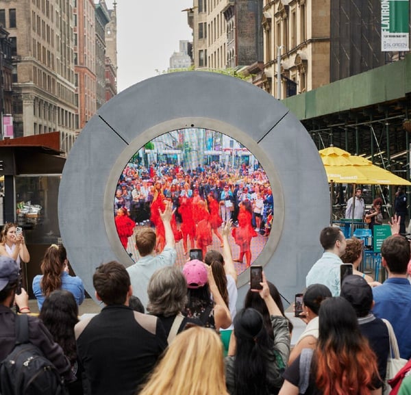 Portal met publiek in New York