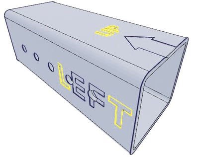 Gravures et découpes dans le tube