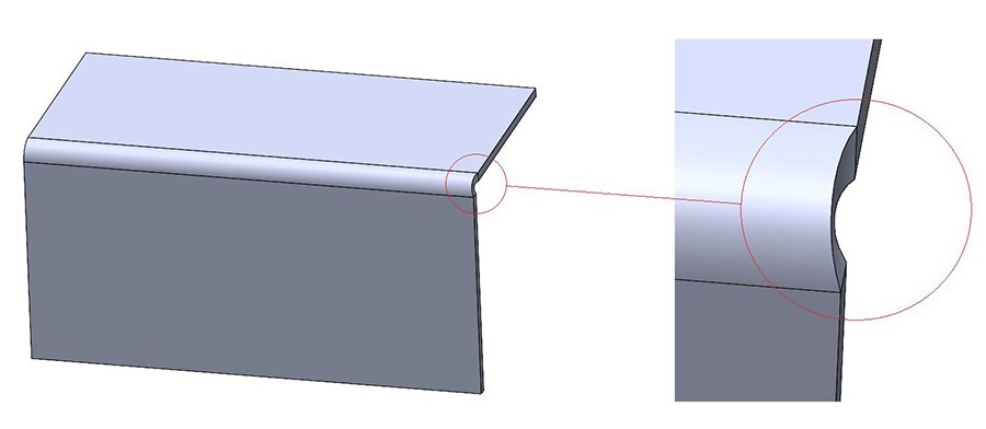 voorbeeld 1: cad met bend relief
