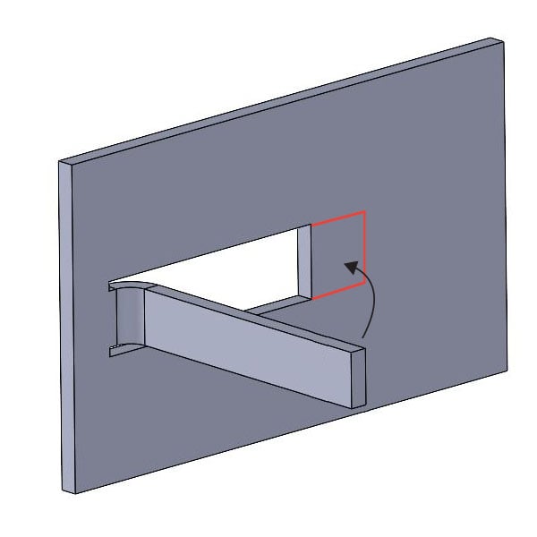 Internal setting with flange that is too long closed
