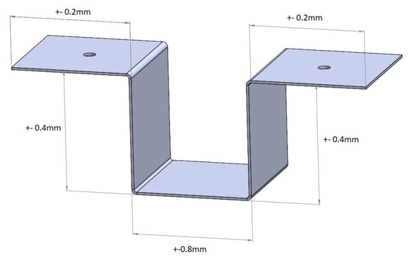 Pièce pliée avec tolérances 