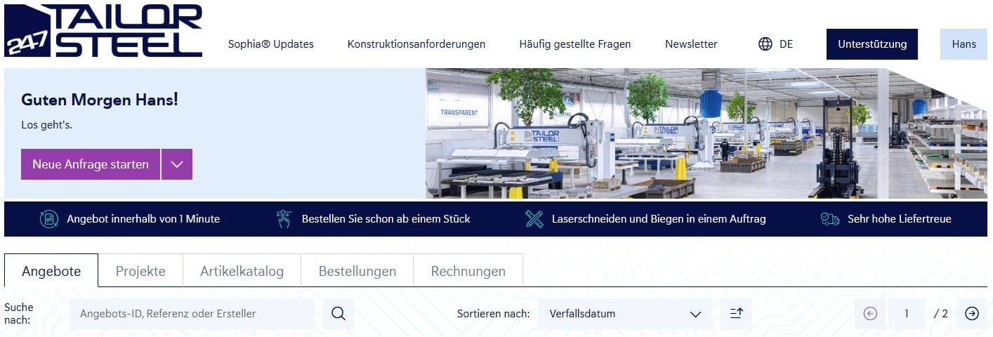 dashboard von sophia
