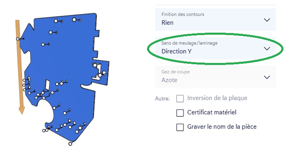 definir le sens d usinage et de laminage