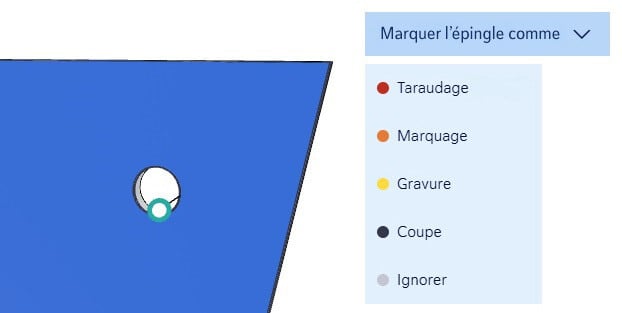 marquer le trou comme taraudage